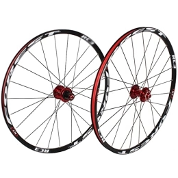 BYCDD Pièces de rechanges BYCDD Vélo de Montagne WheelSet Ultra léger Double Mur VTT Rim Rouge à Disque Vélo Set 7-11 Vitesse Cassette, Black_26 inch