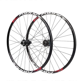 BYCDD Pièces de rechanges BYCDD Vélo Wheelset Roue de Montagne Vélo Roues de vélo Thru Essieu Avant Roue arrière Roue de roulement de Roue à Disque 7-11 Vitesse Cassette, Black_27.5 inch