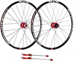 CDFC Roues VTT CDFC VTT Vélo Wheelset, 26 / 27.5" Ultra-léger Roues en Alliage d'aluminium de vélos à Double paroi Jantes V-Brake Frein à Disque Quick Release Palin Roulement 9 / 10 / 11 Vitesse, Rouge, 27.5 inch