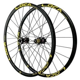 SJHFG Pièces de rechanges Ensemble Roues Vélo de Montagne, 26 / 27, 5 / 29 Pouces(700C) 24 Trous Frein À Disque À Six Clous Jante Ultra-légère en Alliage D'aluminium (Color : Gold, Size : 26inch)