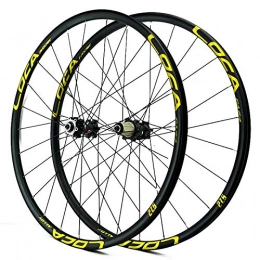 GJZhuan Pièces de rechanges GJZhuan 27, 5 Pouces De Roues en Alliage D'aluminium Mountain Bike Rim 24 Trou VTT Vélo Avant Et Roue Arrière Ensemble Roulement Scellé 8-12 Vitesse Cassette Hub Frein À Disque (Color : Yellow)