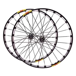 HSQMA Pièces de rechanges HSQMA Roue À Vélo 26 / 27, 5 / 29 Frein De Disque VTT Ensemble De Roues De Vélo Ensemble en Aluminium Alloy À Double Paroi À Double Jante Carte De Décharge Rapide Volant 7 / 8 / 9 / 10 / 11 Speed ​​