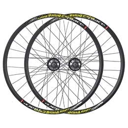 HSQMA Pièces de rechanges HSQMA VTT Paire De Roues Frein À Disque 24 Pouces Vélo Jante Libération Rapide Roue Avant Arrière 32 Trous Moyeu pour 7 / 8 / 9 / 10 Vitesse Cassette Vélo Pliable BMX (Color : Yellow)