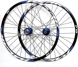 HXJZJ Roues VTT HXJZJ Jeu de Roues VTT 26 / 27, Paire de Roues VTT 5 / 29 Pouces Double Paroi en Alliage D'aluminium Paire de Roues de Vélo Frein à Disque à Dégagement Rapide 32H, Blue-29in