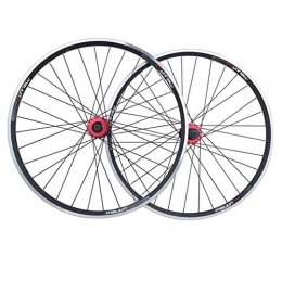 HYLK Roues VTT HYLK Paire de Roues de vélo 26, Jante VTT à doubleparoi à dégagement Rapide V / Frein à Disque Roue de vélo de Montagne 32 Trous 7 8 9 10 11 Vitesses (Noir)