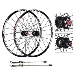 HYLK Pièces de rechanges HYLK Paire de Roues de vélo VTT ultralégères 27, 5pouces, Roues de vélo à doubleparoi Frein à Disque à dégagement Rapide 24 Trous Compatible Jante 8 9 10 11 Vitesses (Tambour à Fleurs Noires 29pouces)