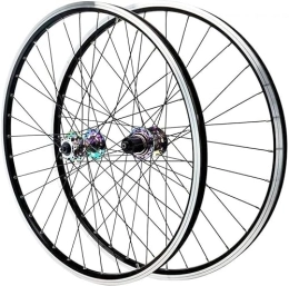 HAENJA Roues VTT Jeu de Roues 26 / 27.5 / 29 "V Jeu de Roues de Frein à Disque Roues de vélo à dégagement Rapide Jantes de vélo de Montagne Roues 32H Roues (Color : Colorful, Size : 26inch)