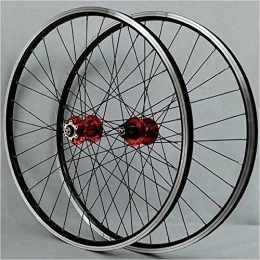 HAENJA Pièces de rechanges Jeu de Roues de vélo de Montagne de 26 Pouces, Roues de Frein à Disque en Alliage d'aluminium à Double paroi / Frein en Forme de V de Montagne 11 Vitesses Roues (Color : Rosso)