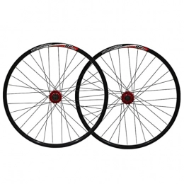 LDDLDG Roues VTT LDDLDG Vélo De Montagne Wheelset 26"vélo De Bicyclette VTT Brein à Disque Roues à Dégagement Rapide 32h Carbon Hub pour 7 / 8 / 9 / 10 Vitesse(Color:Noir+Rouge)