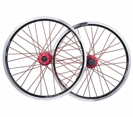 LHHL Pièces de rechanges LHHL VTT Jantes20 Paire Roues Vélo QR Roulement À Billes 32H V Frein / Frein À Disque Rim Montagne De Vélo De Roues 7-10 Vitess (Color : Black, Size : 20")