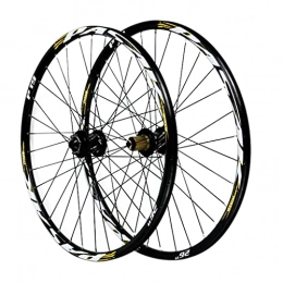 LICHUXIN Pièces de rechanges LICHUXIN 26 / 27.5 / 29 Pouces Jante VTT Libération Rapide Frein à Disque Avant Et Arrière Vélo Jantes en Alliage Axe Traversant 7 8 9 10 11 Vitesses (Color : Gold-1, Size : 27.5in)