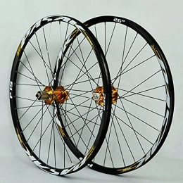 LICHUXIN Pièces de rechanges LICHUXIN 26 / 27.5 / 29 Pouces VTT Paire De Roues en Alliage Double Paroi Vélo Montagne Face Avant + Arrière Roue Frein À Disque Vélo Roues 7-11 Vitesse (Color : Gold, Size : 29in)