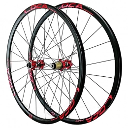 LICHUXIN Roues VTT LICHUXIN 26 27.5 29 Pouces Vélo Wheelset, VTT Vélo Roues Frein À Disque Jeu de Roues Axe Traversant Roulement 8 9 10 11 12 Vitesse (Color : Red, Size : 26IN)