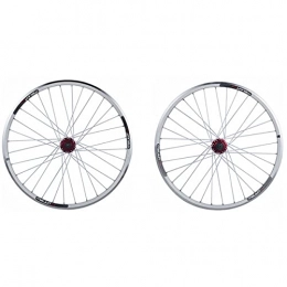 LICHUXIN Roues VTT LICHUXIN 26 Pouces Ensemble Roues Vélo, Paroi Double VTT Jante Libération Rapide V / Disc-Brake Roues de Vélo Hybride 32 Trous Disque 7 8 9 10 Vitesse (Color : White Spokes, Size : Blue hub)