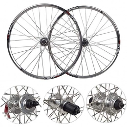 LICHUXIN Pièces de rechanges LICHUXIN Oksmsa 26 Pouces VTT Frein À Disque Wheelset Vélo Roue Alliage D’Aluminium Jante 7 / 8 / 9 Vitesse Cassette Libération Rapide 32 Trous (Color : Silver)