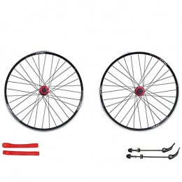 LICHUXIN Pièces de rechanges LICHUXIN Roue de VTT 26" avec Frein À V / Disque Compatible 7, 8, 9, 10 Vitesses, QR, Jante en Alliage À Double Paroi 32H (Color : Black Spokes, Size : Black hub)