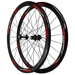 LICHUXIN Pièces de rechanges LICHUXIN Roue De Vélo C / V-Frein 700C (Avant + Arrière) Double Paroi en Alliage Jante VTT À Dégagement Rapide Paire De Roues VTT 7 8 9 10 11 12 Vitesses (Color : Red-1, Size : 700C)