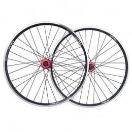 LJP Roues VTT LJP 26'' VTT Vélo Essieux, 32 Trous Double paroi VTT roulements étanches Hub V-Brake Hybride / Frein à Disque 9 / 10 / 11 Vitesse (Color : Black)