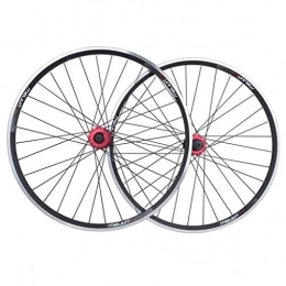 LJP Pièces de rechanges LJP Paire de Roues de vélo de 26 Pouces, Jante à Double paroi for Jante VTT à dégagement Rapide V-Brake Hybrid / Mountain Bike Trou Trou 7 8 9 10 Vitesse (Color : Black)