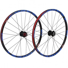 LYRONG Pièces de rechanges LYRONG Set de Roues, Roue de Vélo Carbone VTT Roues, Clincher Tubeless Jante en Alliage À Double Paroi, Disque, Libération Rapide Compatible 7-10 Vitesses, 26 inches