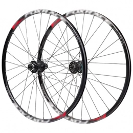 LYRONG Roues VTT LYRONG Set de Roues, Roue de Vélo Carbone VTT Roues, Clincher Tubeless Jante en Alliage À Double Paroi, Disque, Libération Rapide Compatible 7-11 Vitesses, Black_Black_27.5 inch