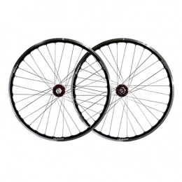 LDDLDG Roues VTT Mountain Vtt Wheelset 26 Pouces, Alliage D'aluminium Rim 32h Frein De Disque Mtb Wheelset, Libération Rapide Roues Arrière Avant Roues De Vélo Noir, Fit 7-11 Vitesse Cassette Vélo Wheel(Color:rouge)