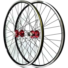 ns Roues VTT NS 26 Pouces Ensemble Roue Vélo Avant 2 Arrière 4 Palier Libération Rapide V / Frein Disque 6 Griffes Roues Vélo Montagne 7-11 Volant D'inertie Cassette (Color : Red hub)