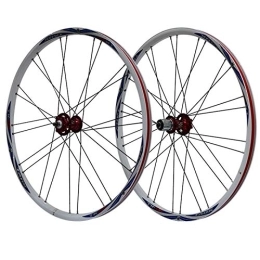 ns Roues VTT NS 26 Pouces Jeu De Roues Montagne Vélo Couche Double Jante Libération Rapide Frein À Disque Centre Paire Roues Vélo pour Volant Moteur 7 / 8 / 9 Vitesses (Color : Red Hub, Size : Blue Logo)