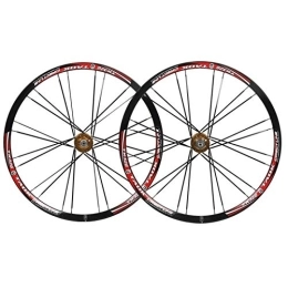 ns Roues VTT NS 26 Pouces Paire de Roues de vélo 6 Clou Frein à Disque Libération Rapide pour vélo de Montagne Jante 24 Trous 8 9 10 Vitesse Moyeu de roulement (Color : Gold Hub, Size : Black Rim)