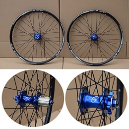 MGRH Pièces de rechanges Paire De Roues De VTT 26 / 27.5 / 29 Pouces Roues De VTT Jante De VTT en Alliage D'aluminium À Double Paroi pour Frein À Disque Roue De VTT 32H 7-11 Vitesses blue-26 inch