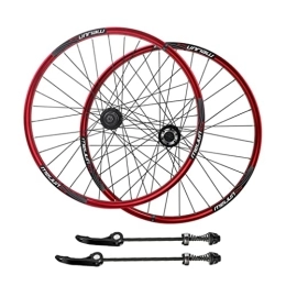 SHBH Pièces de rechanges Paire de Roues de vélo de Montagne 20" Jante de Frein à Disque 406 BMX VTT Roues à dégagement Rapide Moyeu 32H pour Cassette 7 / 8 / 9 / 10 Vitesses 1710g (Color : Red, Size : 406)