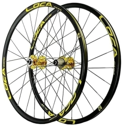 JAMCHE Pièces de rechanges Paire de Roues de vélo de Montagne 26" / 27, 5" / 29" avec Frein à Disque à dégagement Rapide 24 Trous en Alliage d'aluminium ultraléger Jante VTT 8 9 10 11 12 Vitesses (Couleur : Or, Taille : 29 Pouces)