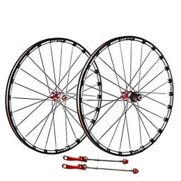 YSHUAI Roues VTT Paire De Roues De Vélo De Montagne 26 / 27, 5 Pouces, Roue Arrière De Vélo Vtt Roues En Alliage D'aluminium À Double Paroi Frein À Disque Moyeu En Fibre De Carbone Palin Roulements, Rouge, 27.5 Inch