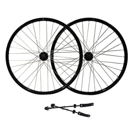 SHBH Pièces de rechanges Paire de Roues de vélo de Montagne 26" Jante de vélo Frein à Disque Roues VTT Moyeu QR 32H à dégagement Rapide pour Cassette 7 / 8 / 9 Vitesses 2359g (Color : Black, Size : 26 in)