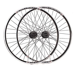 SHBH Pièces de rechanges Paire de Roues de vélo de Montagne 26" V Frein Jante de vélo VTT Roues à dégagement Rapide Moyeu de Cassette QR pour 7 Vitesses (Color : Black hub, Size : 26inch)