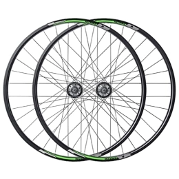 SHBH Pièces de rechanges Paire de Roues de vélo de Montagne 27, 5 '' Jante Frein à Disque Roues VTT à dégagement Rapide Roues Avant arrière Roue de vélo Moyeu 32H pour Cassette 7 / 8 / 9 / 10 Vitesses 2800g (Color : Green, Size : 2