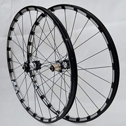 KANGXYSQ Pièces de rechanges Paire Roues Vélo 26 / 27.5 Pouces Roue Vélo Montagne Jante Alliage Double Couche 4 Roulement Moyeu Cassette 7-11 Vitesses Frein Disque Libération Rapide (Color : Black Carbon Silver Hub, Size : 27.5in