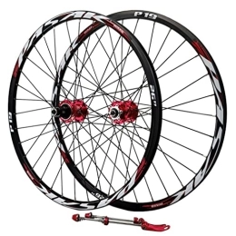 Puozult Roues VTT Puozult 26 27.5 29 Pouces Paire Roues Montagne Frein À Disque À Dégagement Rapide 32 Trous 11 / 12 Vitesse Roue Libre À 6 Mâchoires Avant Deux Arrière Quatre Roulements (Color : Red, Size : 29inch)