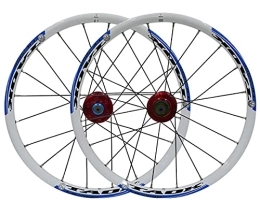 QHIYRZE Pièces de rechanges QHIYRZE 20 Pouces BMX Jante VTT Vélo Pliable Paire De Roues Frein À Disque Dégagement Rapide Roue 1580g 20 Trous Moyeu pour 7 / 8 / 9 Vitesses (Color : Blue A)