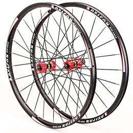 QHYRZE Pièces de rechanges QHYRZE Montagne De Vélo De Roues 26 / 27.5 / 29 Pouces Frein À Disque Paire De Roues Jantes 24H Dégagement Rapide Moyeu 7 8 9 10 11 Vitesses Cassette (Color : Red, Size : 26'')