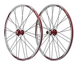 QHYRZE Roues VTT QHYRZE VTT Frein À Disque Paire De Roues 26 Pouces Vélo Roues 24 / 28Trous Jante Libération Rapide Moyeu pour 7 8 9 10 Vitesse Cassette 2036g (Color : Red A, Size : 26'')