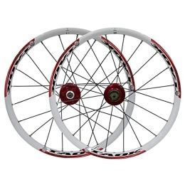 QHYRZE Pièces de rechanges QHYRZE VTT Paire De Roues 20 Pouces 406 BMX Roues Vélo Pliable Jante Frein À Disque Dégagement Rapide Moyeu 20 Trous pour 7 / 8 / 9 Vitesses Cassette 1580g (Color : White Red, Size : 406)