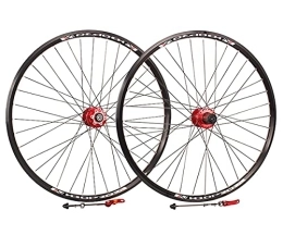 QHYRZE Pièces de rechanges QHYRZE VTT Paire De Roues 26 27 29 Pouce Frein À Disque Vélo De Jante Bicyclette Libération Rapide Moyeu pour 7 8 9 10 Vitesse Cassette (Color : Red, Size : 29inch)