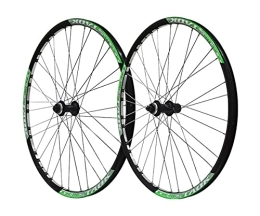 QHYRZE Pièces de rechanges QHYRZE VTT Paire De Roues 27.5 Pouces Vélo Jante Verrouillage Central Frein À Disque Roue Libération Rapide Moyeu 32 Trous 7 8 9 10 Vitesse Cassette 2160g (Color : Green, Size : 27.5'')