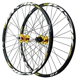 QHYRZE Roues VTT QHYRZE Vélo Jantes 26 27.5 29 Pouces VTT Frein À Disque Paire De Roues Dégagement Rapide Roues Moyeu 32 Trous 7 8 9 10 11 12 Vitesses 2035g (Color : Gold A, Size : 27.5'')