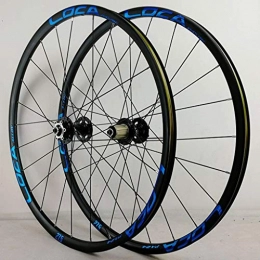 PASAK Pièces de rechanges R35 Mountain Bike Quick Release 26"Jeu de Roues / 27.5" / 29" 24 Trous 4 Roulement Frein à Disque 7-12 Speed ​​Six Griffes Tour de Base Noire Tambour + Bleu Marque (A Paire de Roues)