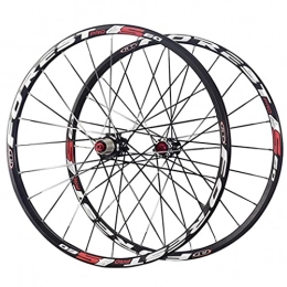 Auoiuoy Pièces de rechanges Roue de roue mtb Vélo Roue arrière avant 26 / 7.5 / 29 "Double alliage mural Hubs de carbone Hubs de carbone 24H QR Frein de disque NBK Roulement scellé pour 7-11 vitesses Roue de cassette, Black-26inch