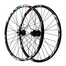 TOMYEUS Pièces de rechanges Roue de Vélo VTT 26 / 27, 5 / 29 Pouces, Alliage D'aluminium Jante de Vélo de Montagne Roulements Scellés Frein À Disque pour 7 / 8 / 9 / 10 / 11 Vitesse Le Noir (Couleur : Red Label, Size : 26 inch)