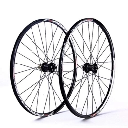 LHHL Roues VTT Roues Courses Roues De Vélo pour 26 27, 5 29 Pouces Paroi Double Jante VTT Tambour De Carbone Frein À Disque Libération Rapide Roues Vélo Montagne 24H 7-11 Vitesse (Color : Black, Size : 27.5inch)