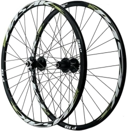 InLiMa Roues VTT Roues de vélo Roues de vélo de Montagne 26 27, 5 29 Pouces Roues de vélo Grand moyeu 6 Roues à Griffes 9MM Jeu de Roues Jantes (Color : Green, Size : 26 inch)